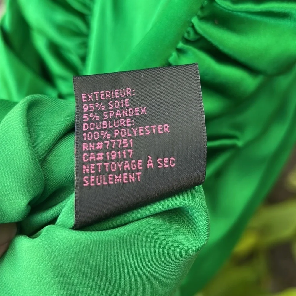 Betsey Johnson Vintage Green Ruched Halter Mini Dress Wedding Guest Formal Sz 4 - Picture 4 of 10